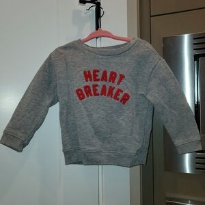 Old Navy Gray Toddler Sweatshirt with Red Heart Breaker Design